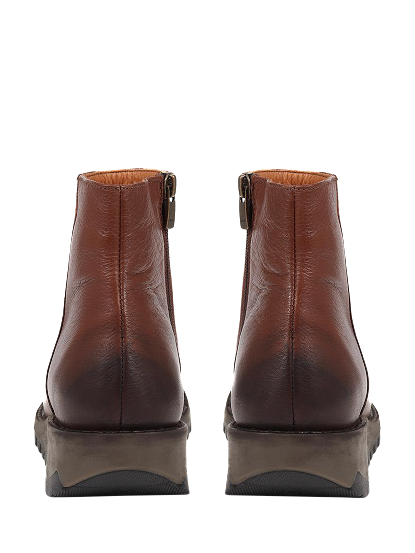 Product image 3 of 5, which shows Jones Bootmaker Mariane Leather Wedge Ankle Boots, Brown, 3