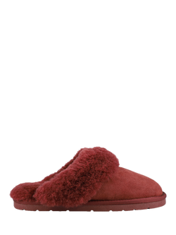 Jones Bootmaker Bella-Rose Sheepskin Mule Slippers, Burgundy