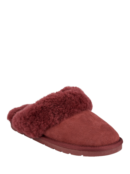 Jones Bootmaker Bella-Rose Sheepskin Mule Slippers - view 2, Burgundy