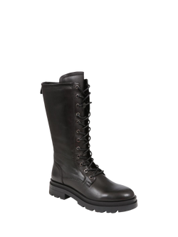 Jones Bootmaker Mika Leather Lace-Up Ankle Boots, Black - view 2, Black