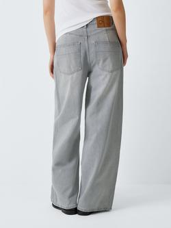 John Lewis Soft Volume Straight Leg Jeans, Grey - view 2, Grey