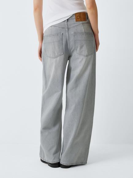 John Lewis Relaxed Straight Leg Slouchy Jeans, Grey - view 2, Grey