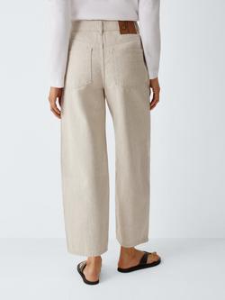 John Lewis High Waist Relaxed Straight Jeans, Ecru - view 2, Ecru