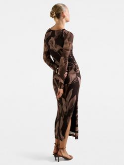 Forever New Alannah Mesh Long Sleeve Midi Dress, Barkley Floral - view 2, Barkley Floral