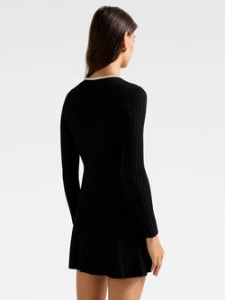 Forever New Brielle Fit & Flare Knit Mini Dress, Black - view 2, Black