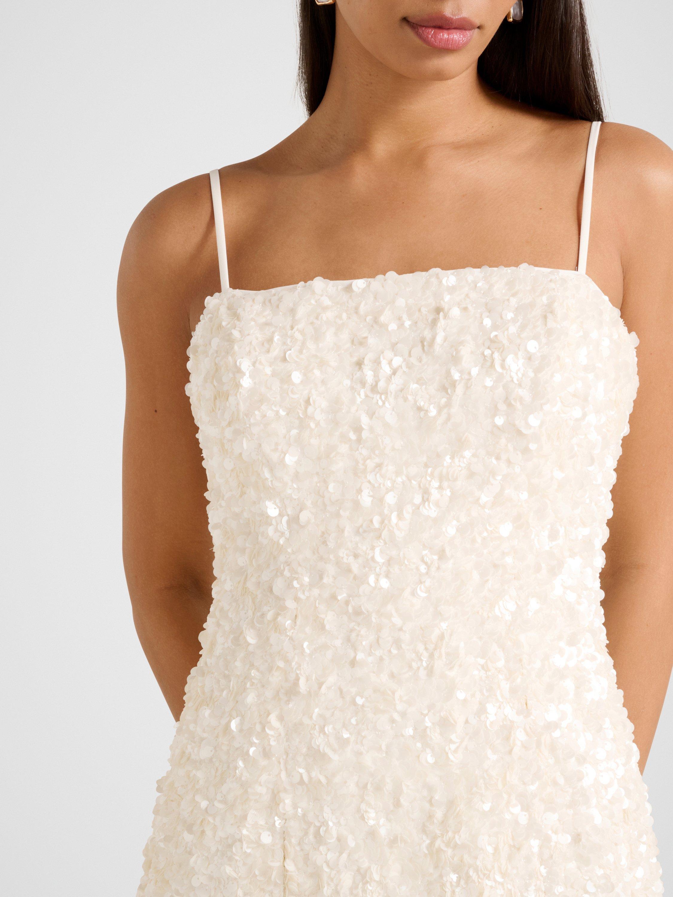 Product image 4 of 5, which shows Forever New Kirby Sequin Mini Dress, Porcelain, 4