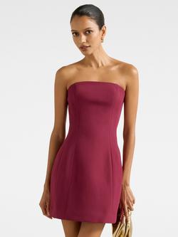 Forever New Petite Tahlie Strapless Mini Dress, Deep Plum, Deep Plum