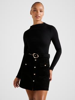 Forever New Zahra 2-in-1 Mini Dress, Black, Black