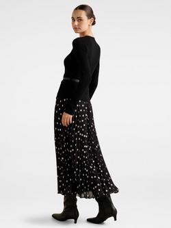 Forever New Daphne Waistcoat Knitted Midi Dress, Black Edmond Spot - view 2, Black Edmond Spot