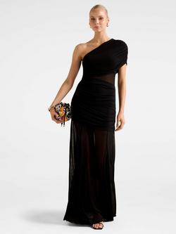 Forever New Harley Asymmetric Jersey Cut Out Dress, Black, Black