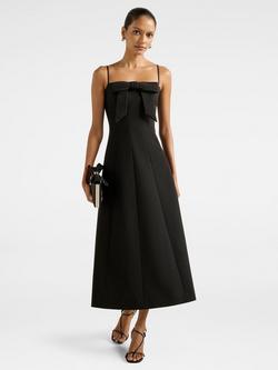 Forever New Petite Harlow Bow Front Midi Dress, Black, Black