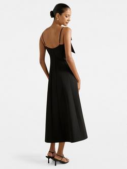 Forever New Petite Harlow Bow Front Midi Dress, Black - view 2, Black