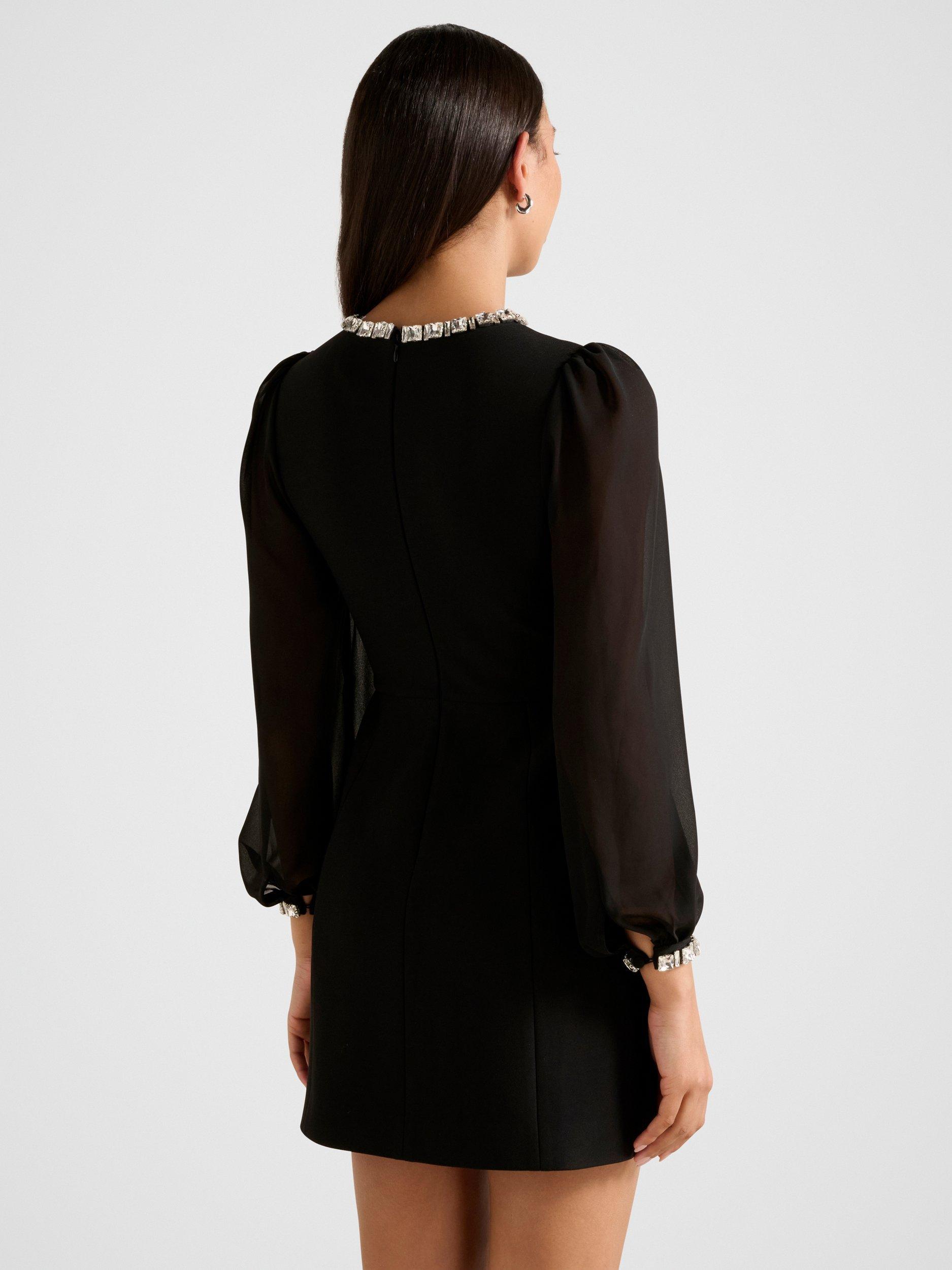 Forever New Indiana Embellished Mini Dress, Black