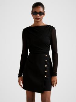 Forever New Petite Isadora 2-in-1 Tailored Mini Dress, Black, Black