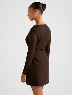 Forever New Isadora Tailored Mini Dress, Chocolate - view 2, Chocolate