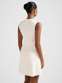 Forever New Petite Issie Stitched Interest Mini Dress, Porcelain - view 2, Porcelain