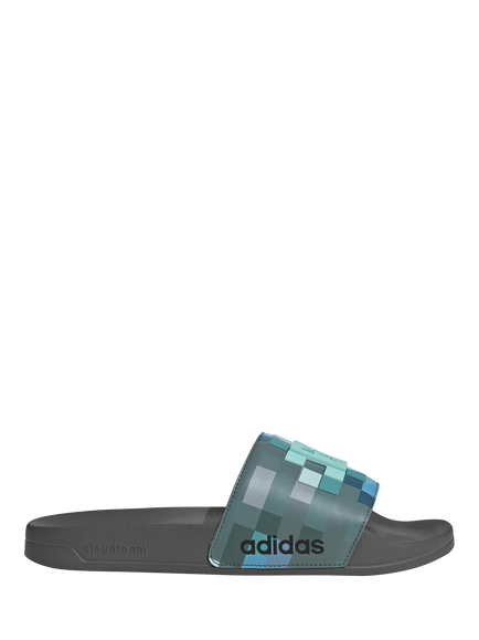 Adidas Adilette Shower Minecraft Slider Sandals, Grey/Blue, Grey/Blue