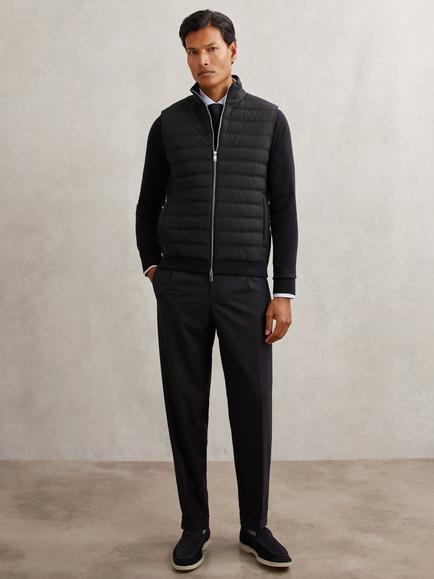 Reiss Newford Puffer Gilet - view 2, Navy