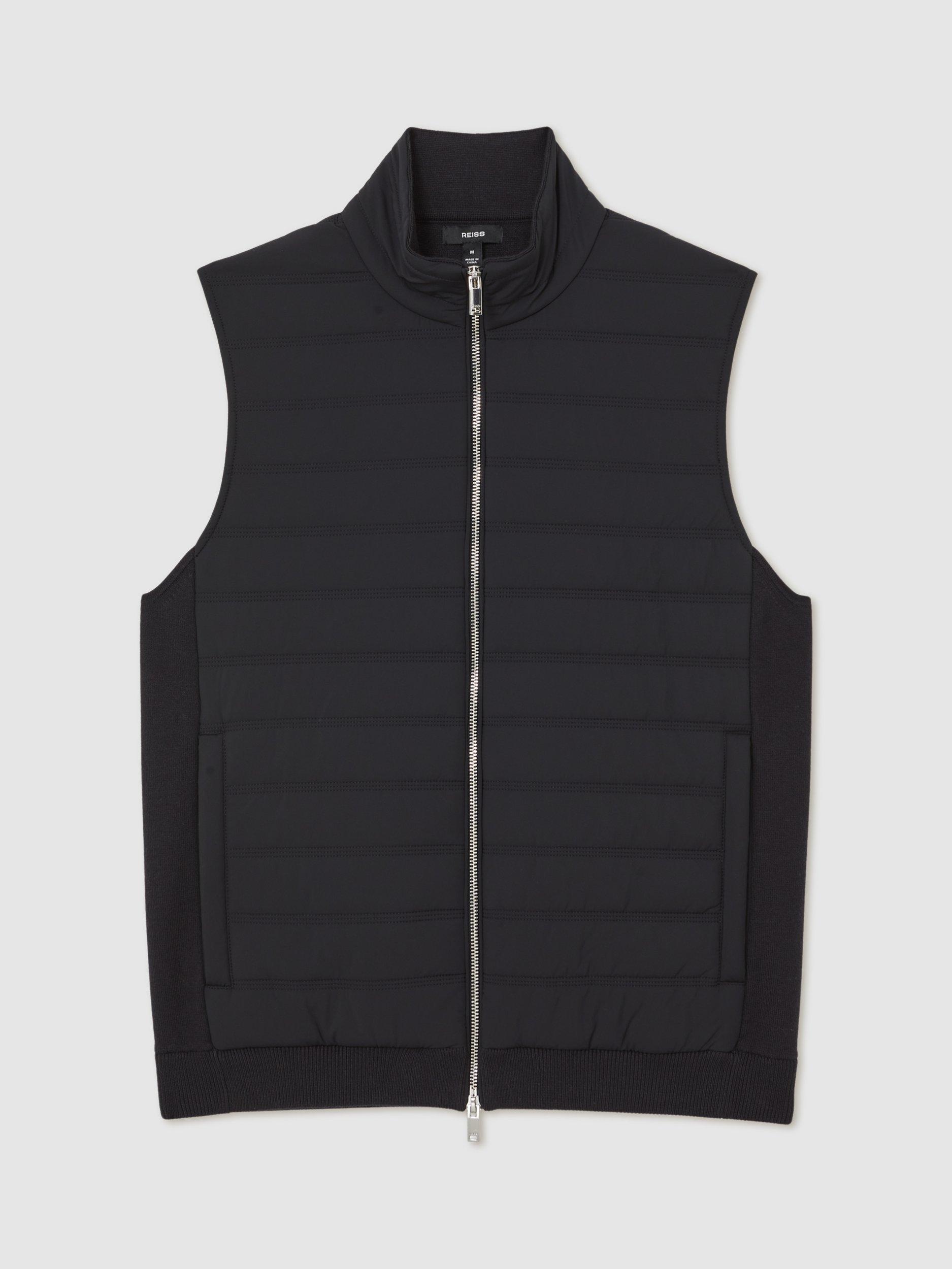 Product image 3 of 5, which shows Reiss Newford Puffer Gilet, Navy, XS