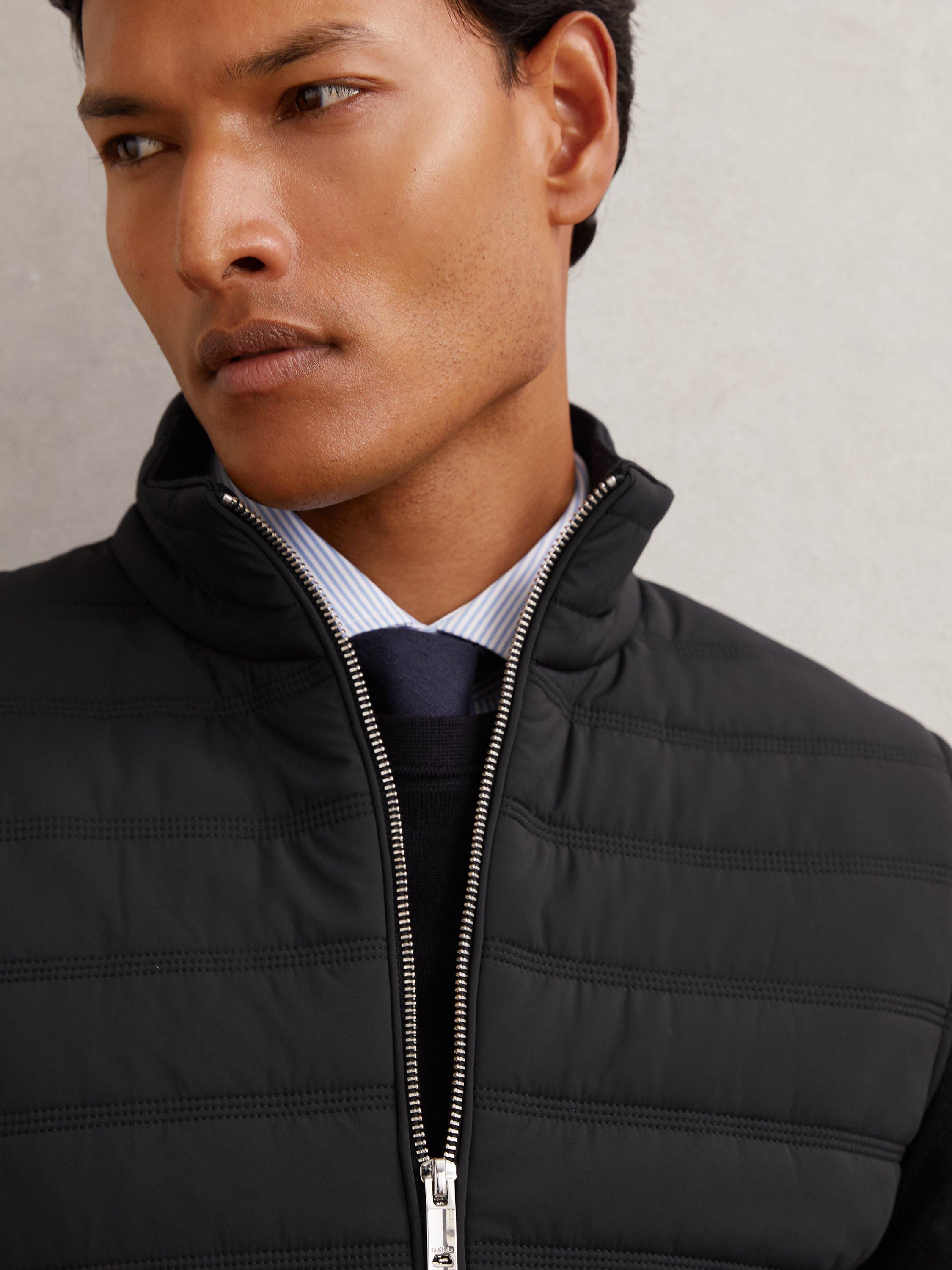Product image 4 of 5, which shows Reiss Newford Puffer Gilet, Navy, XS
