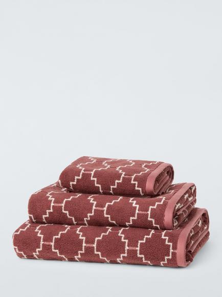 John Lewis Castillo Towels, Burnt Umber, Burnt Umber