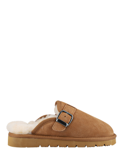 Jones Bootmaker Fiora Leather Mule Slippers, Chestnut