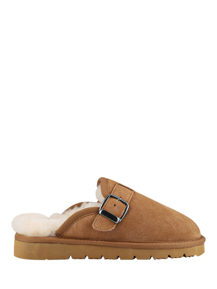 Jones Bootmaker Fiora Leather Mule Slippers, Chestnut