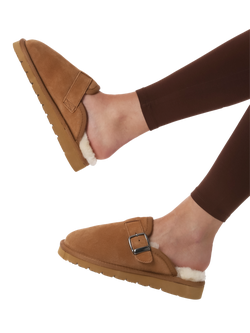 Jones Bootmaker Fiora Leather Mule Slippers - view 2, Chestnut