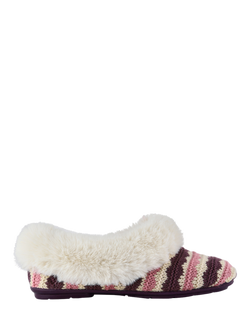 Jones Bootmaker Franca Premium Faux Fur Lined Slippers, Purple/Multi, Purple/Multi