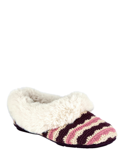 Jones Bootmaker Franca Premium Faux Fur Lined Slippers, Purple/Multi - view 2, Purple/Multi