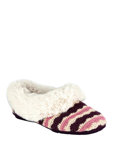 Jones Bootmaker Franca Premium Faux Fur Lined Slippers, Purple/Multi - view 2, Purple/Multi
