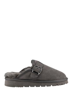 Jones Bootmaker Fiora Leather Mule Slippers, Grey