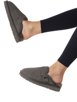 Jones Bootmaker Fiora Leather Mule Slippers - view 2, Grey