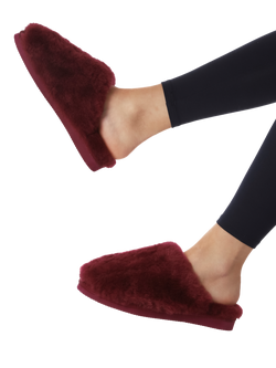 Jones Bootmaker Freesia Sheepskin Slippers - view 2, Burgundy