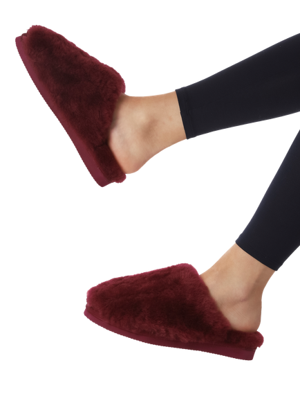 Jones Bootmaker Freesia Sheepskin Slippers - view 2, Burgundy