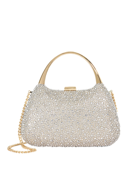 Dune London Beamings Embellished Fabric Handbag, Gold, Gold