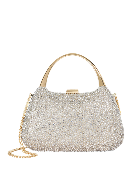 Dune London Beamings Embellished Fabric Handbag, Gold, Gold