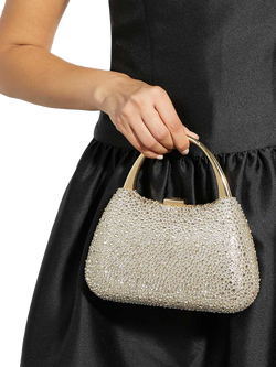 Dune London Beamings Embellished Fabric Handbag, Gold - view 2, Gold