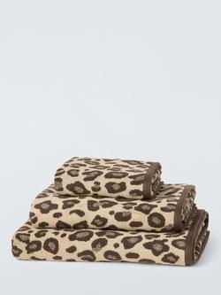 John Lewis Leopard Print Towels, Natural, Natural