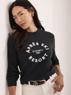 Mint Velvet Cotton Blend Graphic Jumper - view 2, Grey