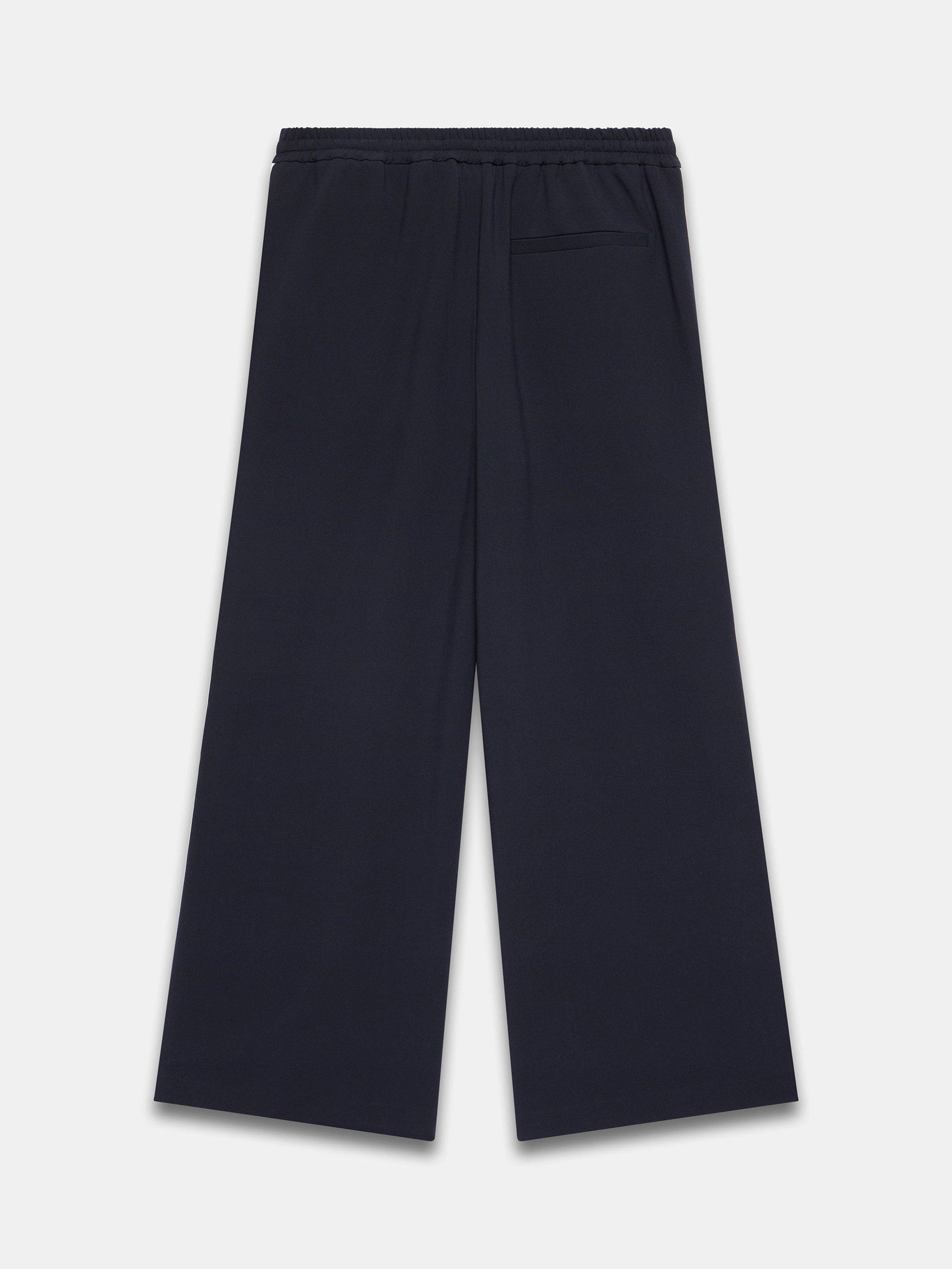 Product image 7 of 7, which shows Mint Velvet Stripe Wide Leg Trousers, Blue Navy, XS Reg