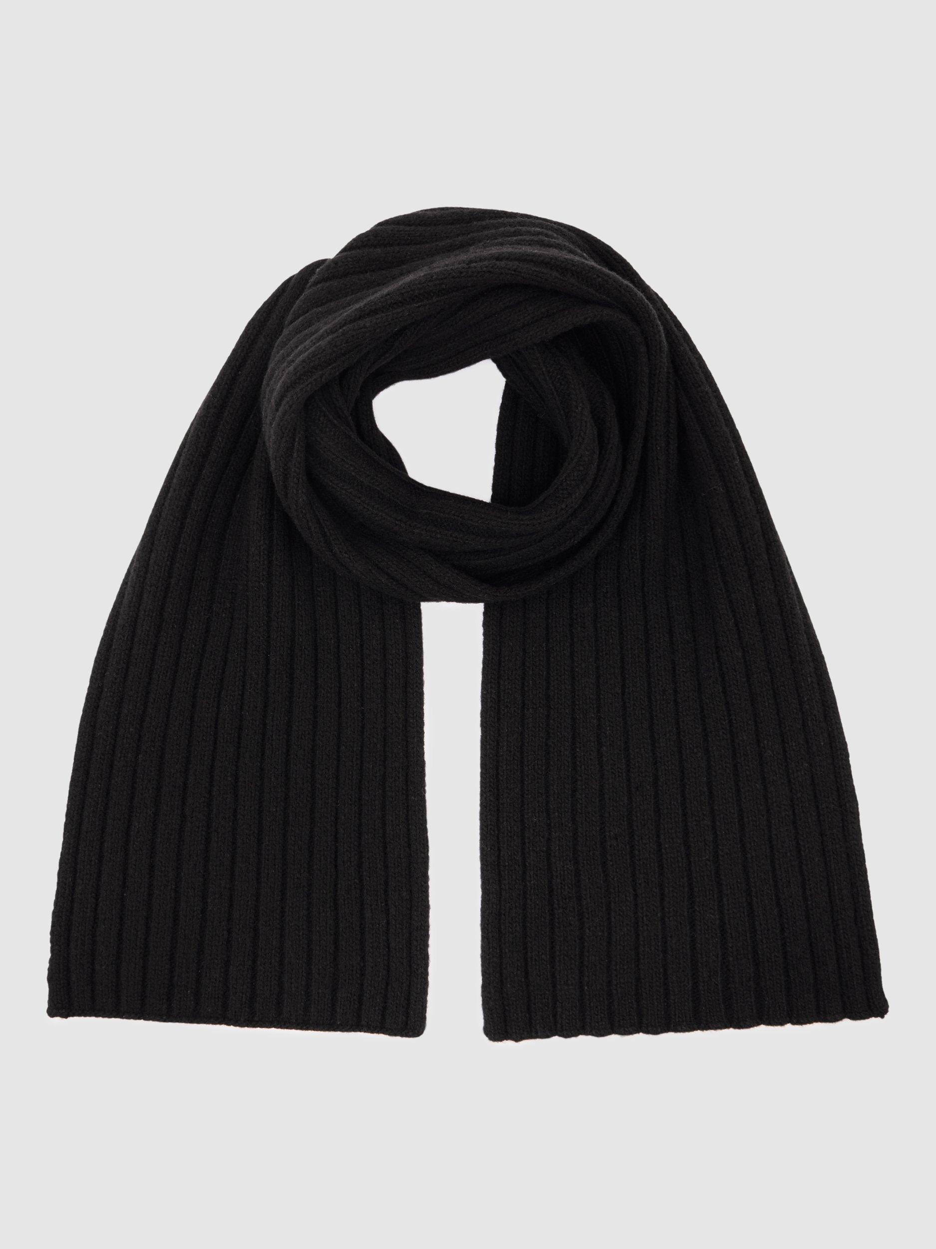 Product image 4 of 5, which shows Reiss Swinly Wool Blend Scarf, Black, One Size