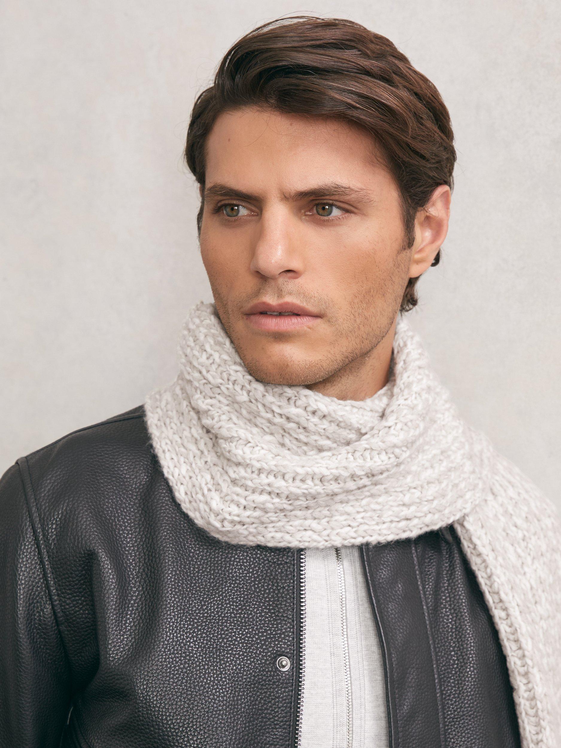 Product image 3 of 5, which shows Reiss Wesley Woolpack Wool Blend Scarf, Grey, One Size