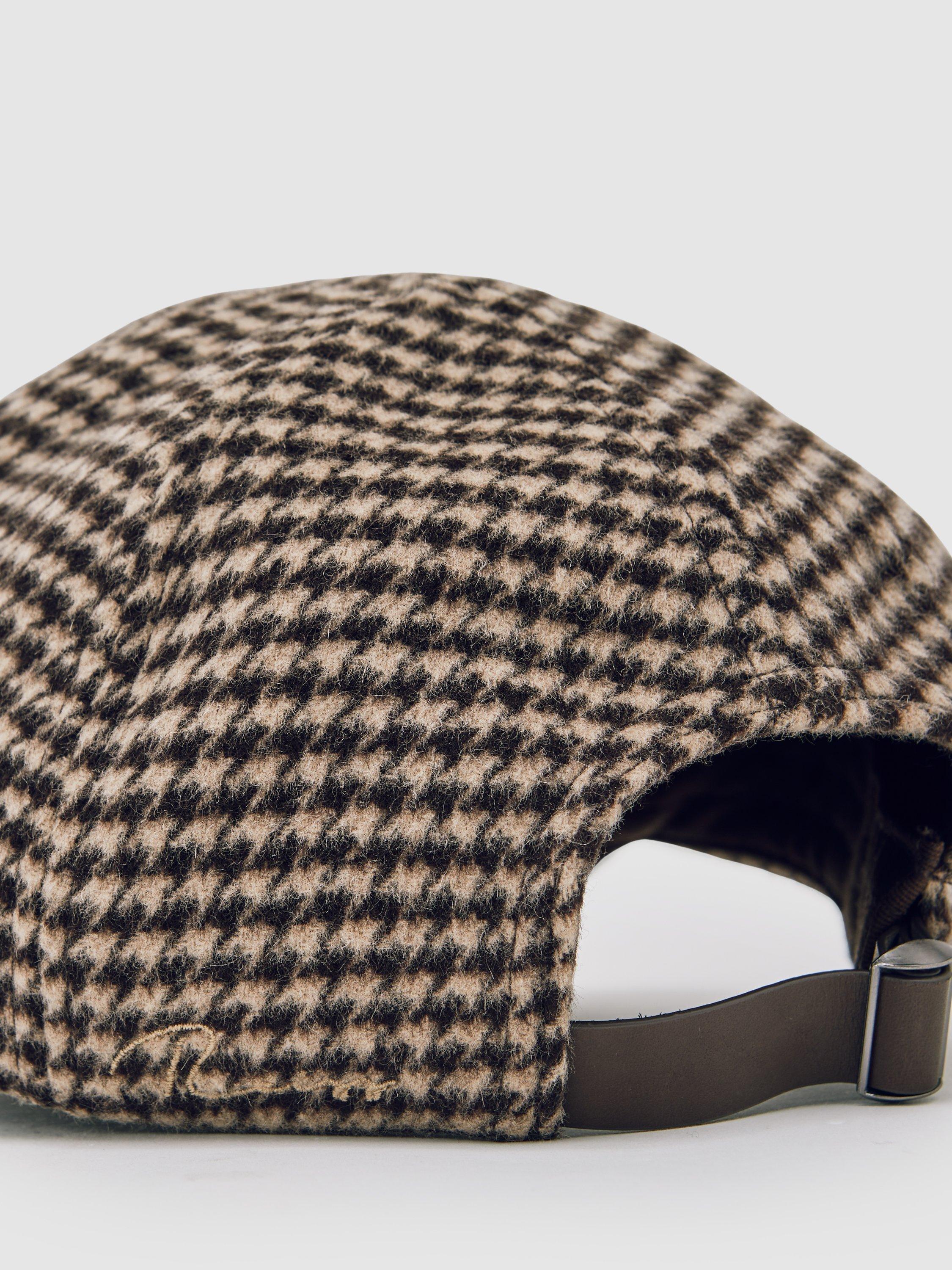 Product image 2 of 5, which shows Reiss Wansbeck Dogtooth Baseball Cap, Brown, One Size