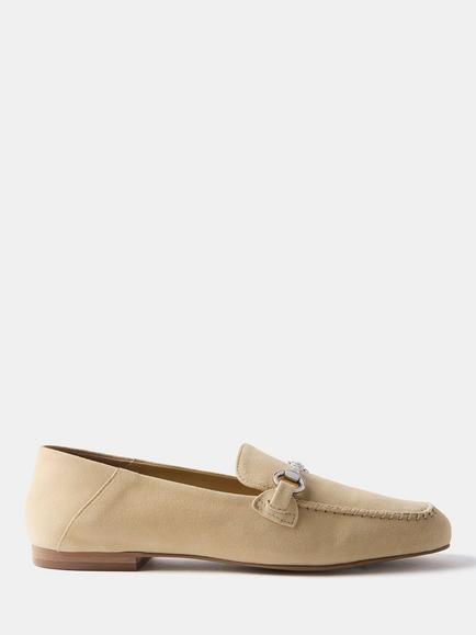 Mint Velvet Claire Suede Loafers, Yellow, Yellow