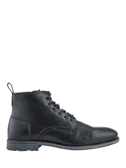 Jones Bootmaker Dalias Lace Up Leather Ankle Boots, Black