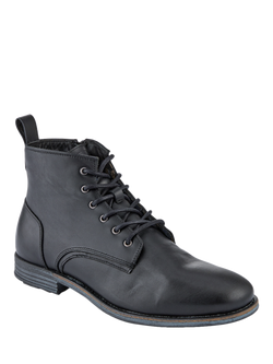 Jones Bootmaker Dalias Lace Up Leather Ankle Boots - view 2, Black