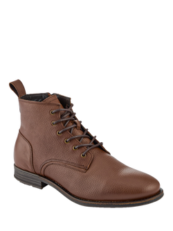 Jones Bootmaker Dalias Lace Up Leather Ankle Boots - view 2, Brown