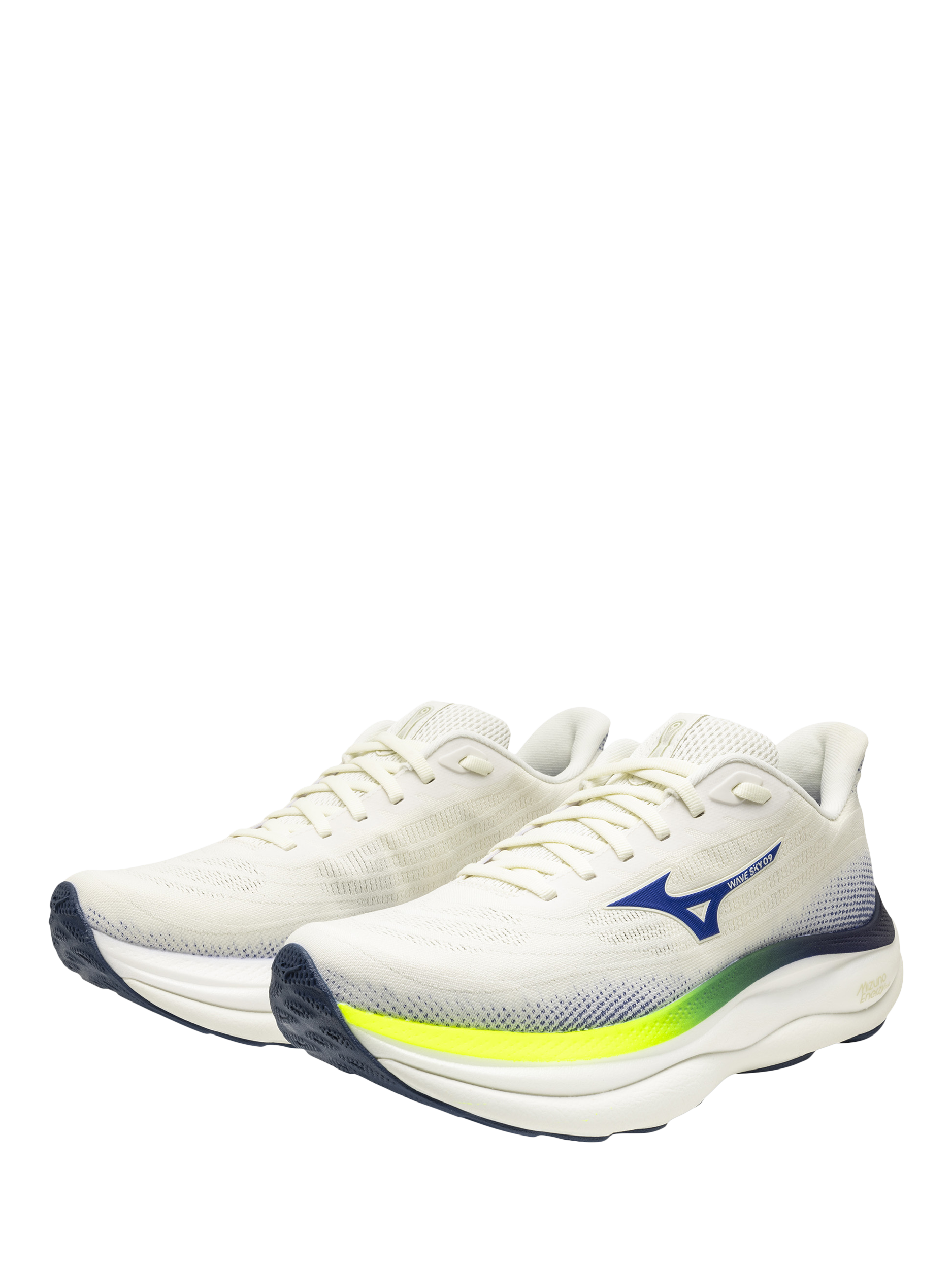 Product image 2 of 11, which shows Mizuno Wave Sky 9 Lace-Up Trainers , Snow White, 7
