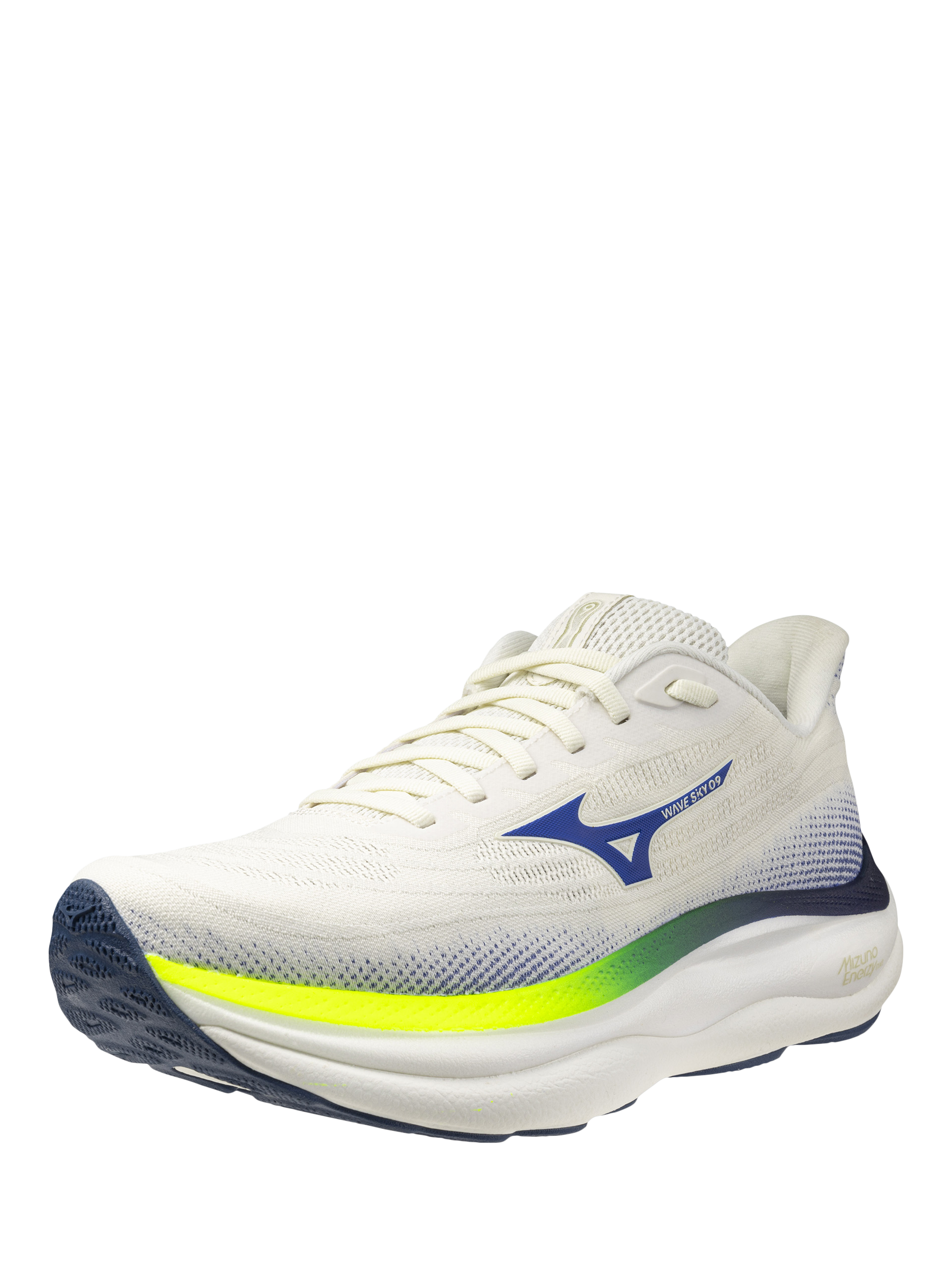 Product image 3 of 11, which shows Mizuno Wave Sky 9 Lace-Up Trainers , Snow White, 7